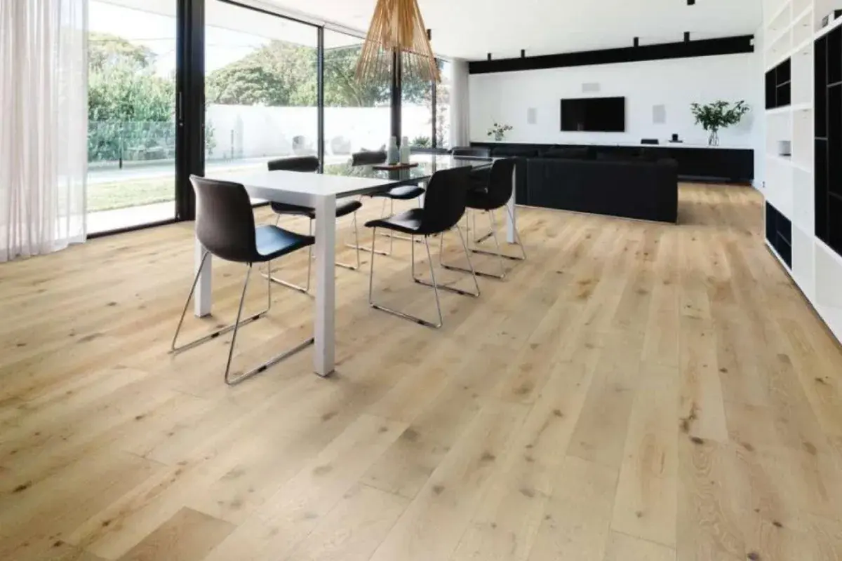 Dustless hardwood floor sanding process