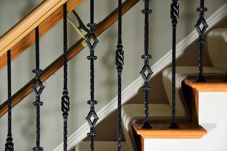 Modern staircase renovation with iron spindles