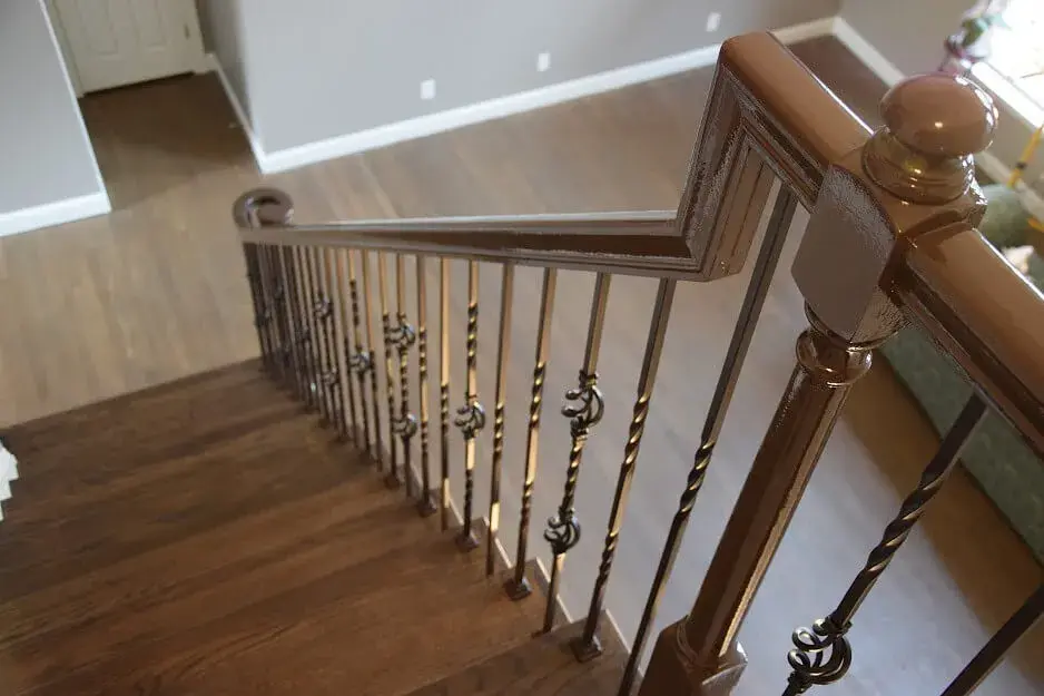 Staircase remodel with new hardwood treads