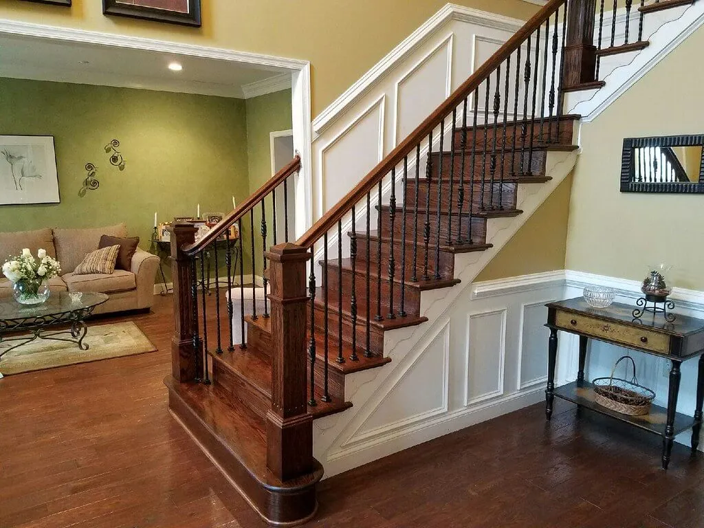 Classic hardwood staircase installation